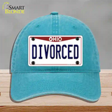 Divorced Ohio Novelty License Plate Hat Unconstructed Cotton / Lake Blue