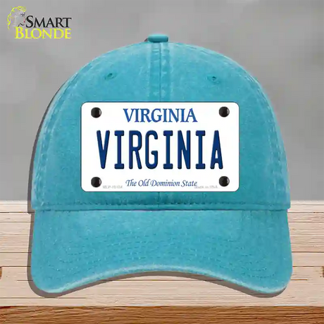 Virginia Old Dominion Novelty License Plate Hat Unconstructed Cotton / Lake Blue