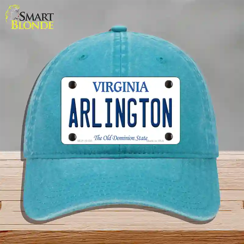 Arlington Virginia Novelty License Plate Hat Unconstructed Cotton / Lake Blue