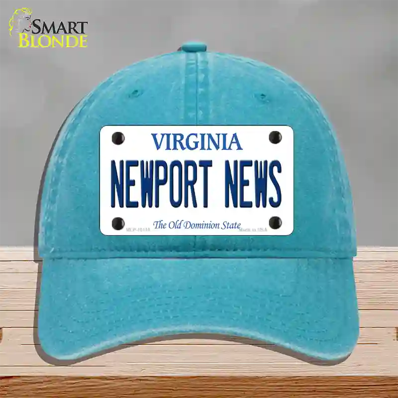 Newport News Virginia Novelty License Plate Hat Unconstructed Cotton / Lake Blue