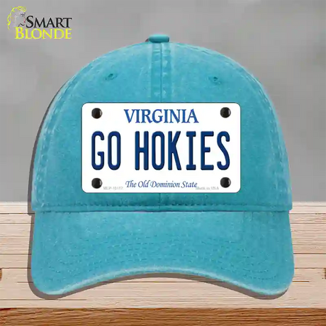 Go Hokies Virginia Novelty License Plate Hat Unconstructed Cotton / Lake Blue