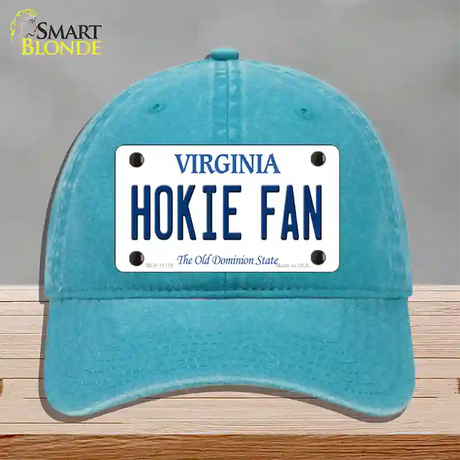 Hokie Fan Virginia Novelty License Plate Hat Unconstructed Cotton / Lake Blue