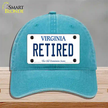 Retired Virginia Novelty License Plate Hat Unconstructed Cotton / Lake Blue