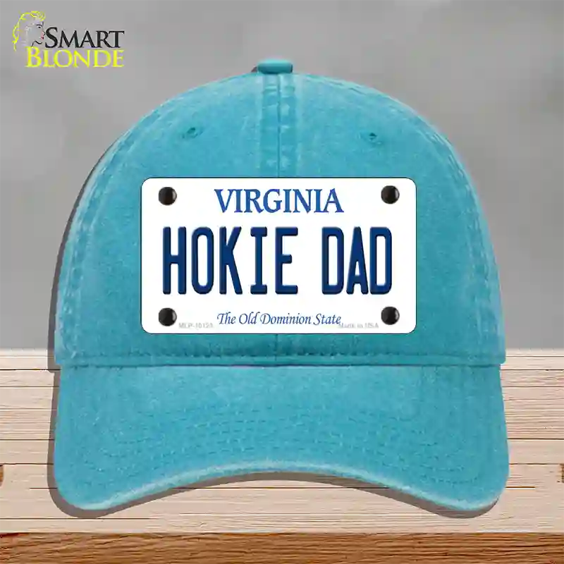 Hokie Dad Virginia Novelty License Plate Hat Unconstructed Cotton / Lake Blue