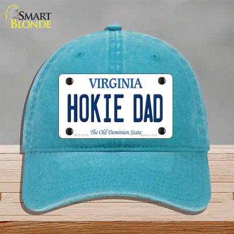 Hokie Dad Virginia Novelty License Plate Hat Unconstructed Cotton / Lake Blue