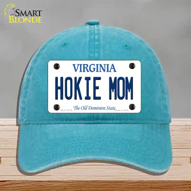 Hokie Mom Virginia Novelty License Plate Hat Unconstructed Cotton / Lake Blue