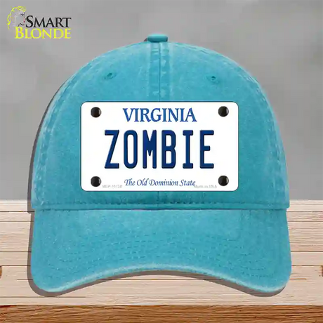 Zombie Virginia Novelty License Plate Hat Unconstructed Cotton / Lake Blue