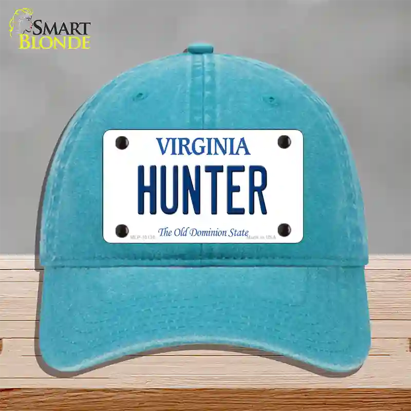 Hunter Virginia Novelty License Plate Hat Unconstructed Cotton / Lake Blue