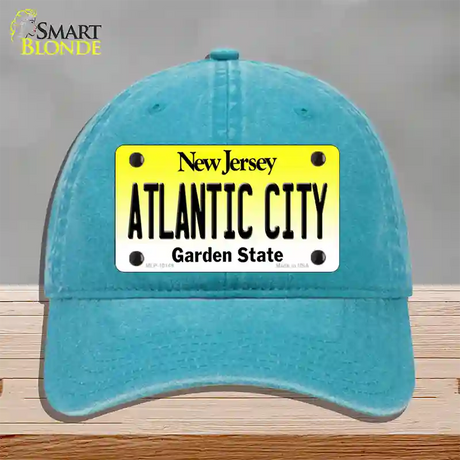 Atlantic City New Jersey Novelty License Plate Hat Unconstructed Cotton / Lake Blue