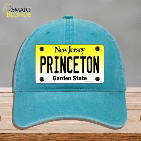 Princeton New Jersey Novelty License Plate Hat Unconstructed Cotton / Lake Blue