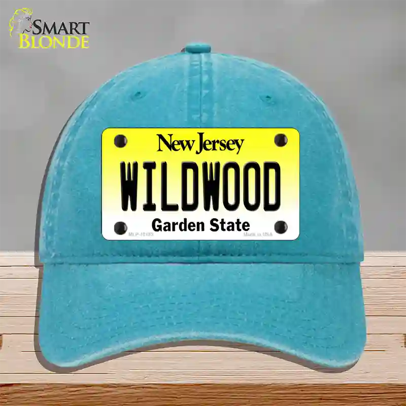 Wildwood New Jersey Novelty License Plate Hat Unconstructed Cotton / Lake Blue