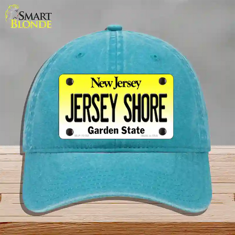 Jersey Shore New Jersey Novelty License Plate Hat Unconstructed Cotton / Lake Blue