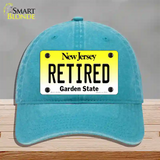 Retired New Jersey Novelty License Plate Hat Unconstructed Cotton / Lake Blue