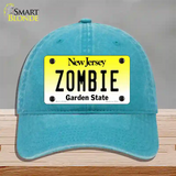 Zombie New Jersey Novelty License Plate Hat Unconstructed Cotton / Lake Blue