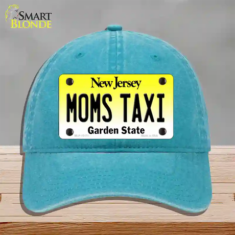 Moms Taxi New Jersey Novelty License Plate Hat Unconstructed Cotton / Lake Blue