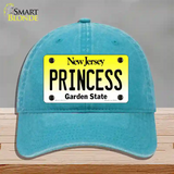 Princess New Jersey Novelty License Plate Hat Unconstructed Cotton / Lake Blue