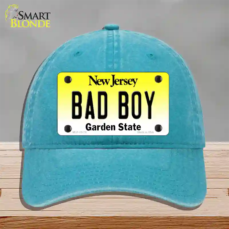 Bad Boy New Jersey Novelty License Plate Hat Unconstructed Cotton / Lake Blue