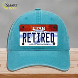 Retired Utah Novelty License Plate Hat Unconstructed Cotton / Lake Blue