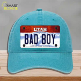 Bad Boy Utah Novelty License Plate Hat Unconstructed Cotton / Lake Blue