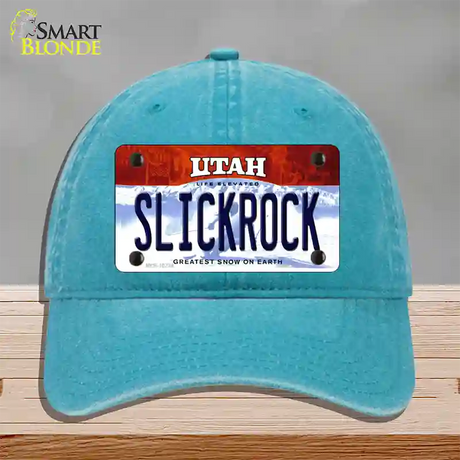 Slickrock Utah Novelty License Plate Hat Unconstructed Cotton / Lake Blue