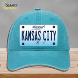 Kansas City Missouri Novelty License Plate Hat Unconstructed Cotton / Lake Blue