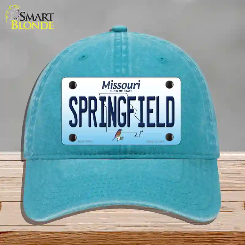 Springfield Missouri Novelty License Plate Hat Unconstructed Cotton / Lake Blue