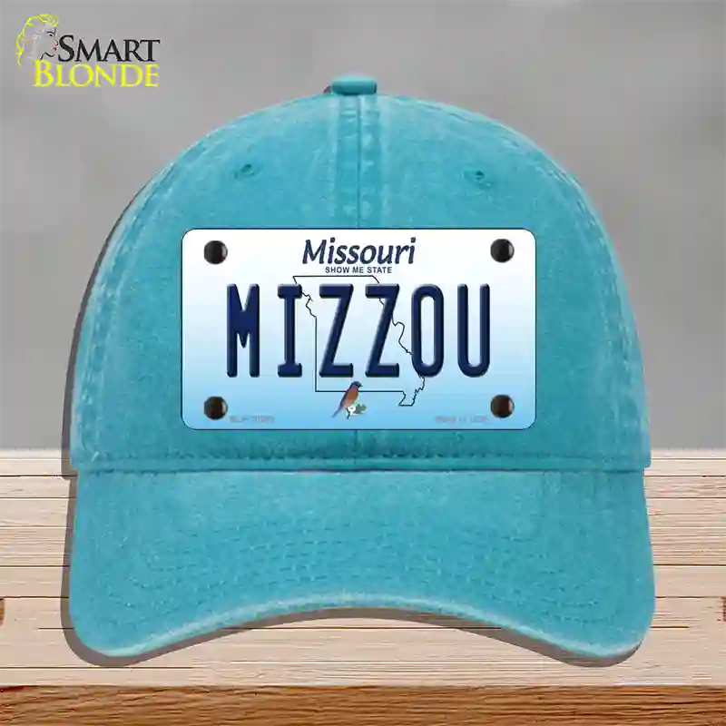 Mizzou Missouri Novelty License Plate Hat Unconstructed Cotton / Lake Blue