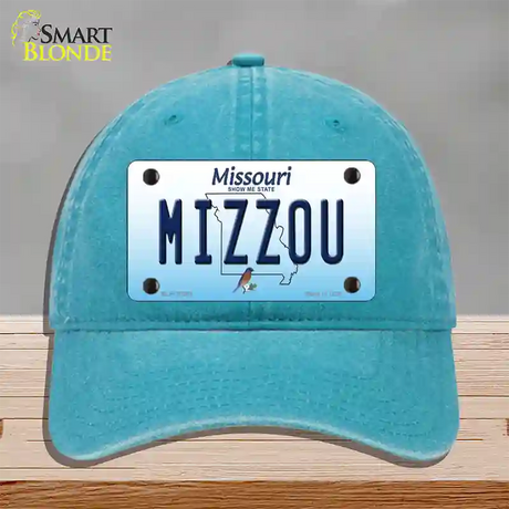 Mizzou Missouri Novelty License Plate Hat Unconstructed Cotton / Lake Blue