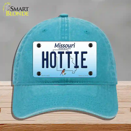 Hottie Missouri Novelty License Plate Hat Unconstructed Cotton / Lake Blue