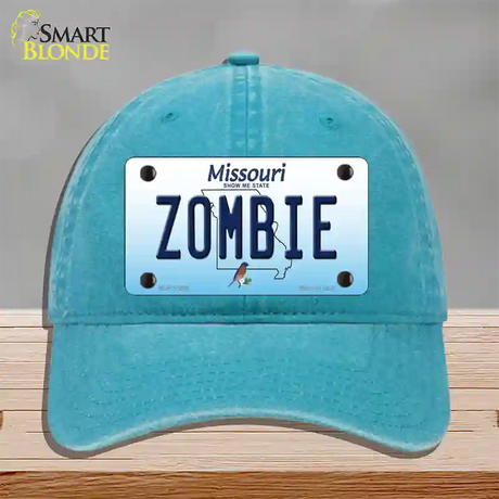 Zombie Missouri Novelty License Plate Hat Unconstructed Cotton / Lake Blue