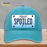 Spoiled Missouri Novelty License Plate Hat Unconstructed Cotton / Lake Blue