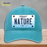 Nature Missouri Novelty License Plate Hat Unconstructed Cotton / Lake Blue