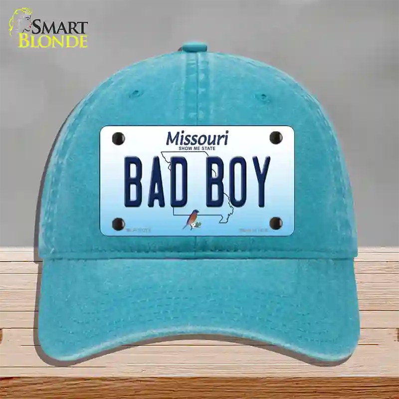 Bad Boy Missouri Novelty License Plate Hat Unconstructed Cotton / Lake Blue