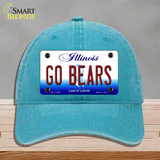 Go Bears Illinois Novelty License Plate Hat Unconstructed Cotton / Lake Blue