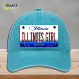 Illinois Girl Illinois Novelty License Plate Hat Unconstructed Cotton / Lake Blue