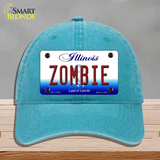 Zombie Illinois Novelty License Plate Hat Unconstructed Cotton / Lake Blue