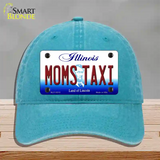 Moms Taxi Illinois Novelty License Plate Hat Unconstructed Cotton / Lake Blue