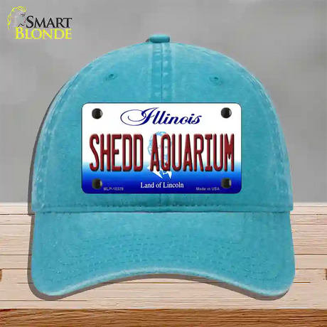 Shedd Aquarium Illinois Novelty License Plate Hat Unconstructed Cotton / Lake Blue