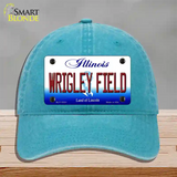 Wrigley Field Illinois Novelty License Plate Hat Unconstructed Cotton / Lake Blue