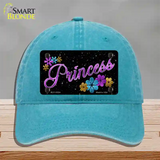 Princess Glitter Novelty License Plate Hat Unconstructed Cotton / Lake Blue