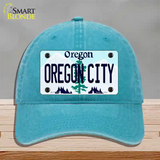 Oregon City Oregon Novelty License Plate Hat Unconstructed Cotton / Lake Blue