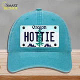 Hottie Oregon Novelty License Plate Hat Unconstructed Cotton / Lake Blue