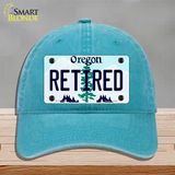 Retired Oregon Novelty License Plate Hat Unconstructed Cotton / Lake Blue