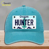 Hunter Oregon Novelty License Plate Hat Unconstructed Cotton / Lake Blue