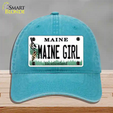 Maine Girl Novelty License Plate Hat Unconstructed Cotton / Lake Blue