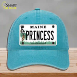 Princess Maine Novelty License Plate Hat Unconstructed Cotton / Lake Blue