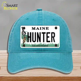 Hunter Maine Novelty License Plate Hat Unconstructed Cotton / Lake Blue