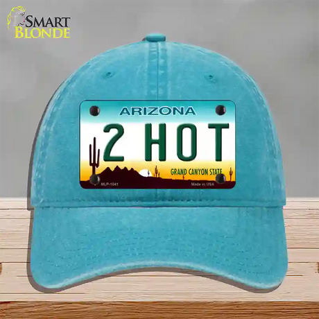 2 Hot Arizona Novelty License Plate Hat Unconstructed Cotton / Lake Blue