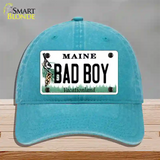 Bad Boy Maine Novelty License Plate Hat Unconstructed Cotton / Lake Blue