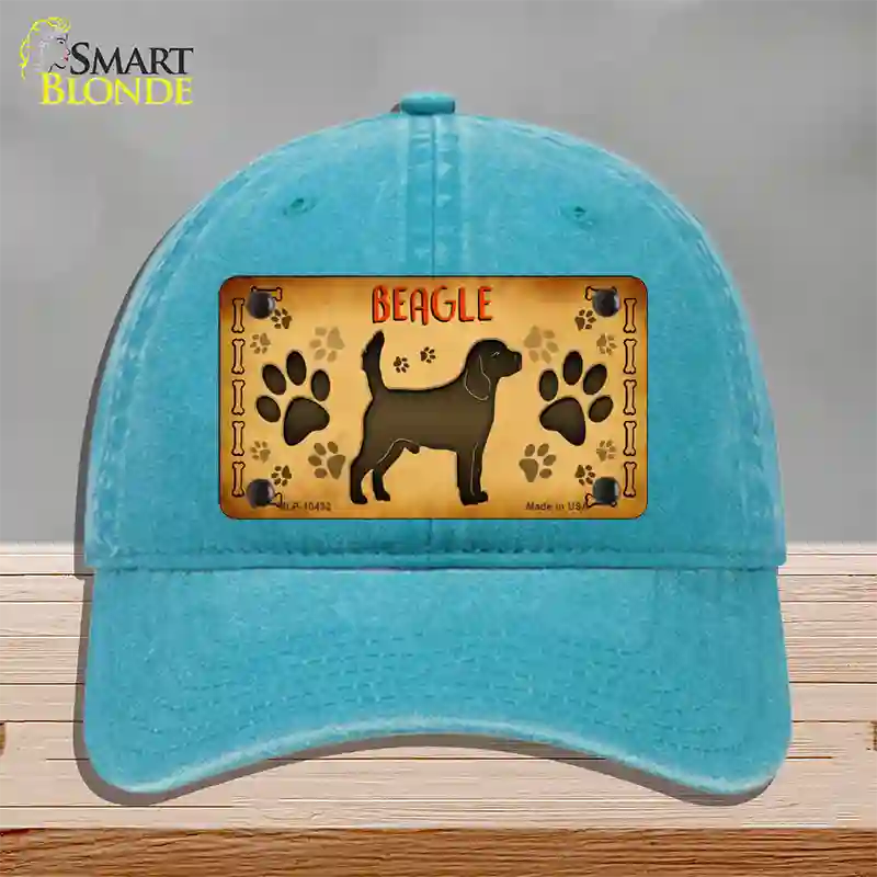 Beagle Novelty License Plate Hat Unconstructed Cotton / Lake Blue